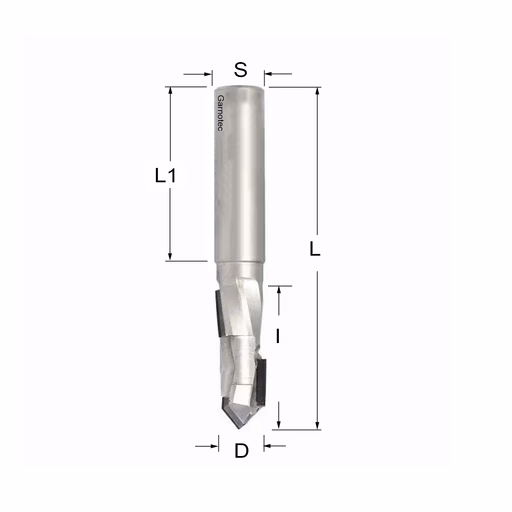 Diamantfrees PCD Z1+1 45° L=82mm I=27mm (3+1 PCD)
