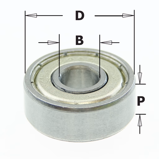 Standaard kogellager D=19mm B=6,35mm P=7mm