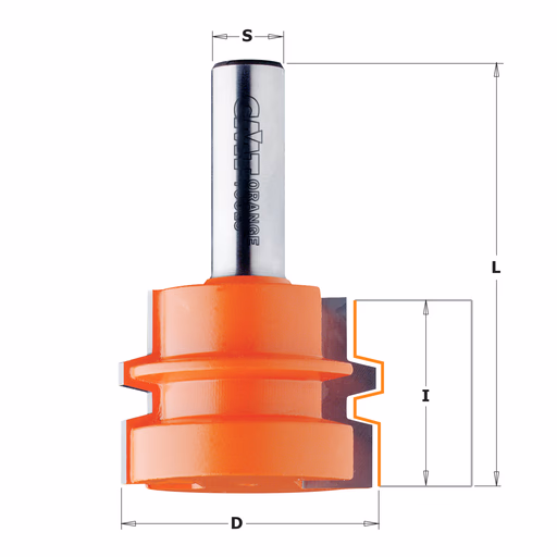 Trapezium verlijmfrees, HW D=44,4mm S=12mm L=70mm I=32mm