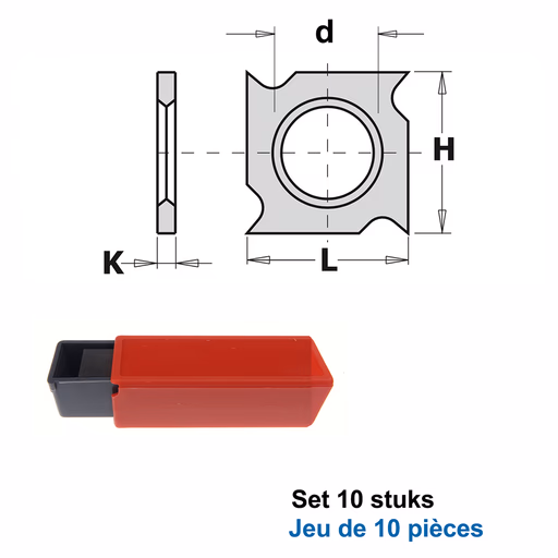 Groeftand HWM (per 10 st.) L=14mm K=2mm H=14mm d=8,6mm