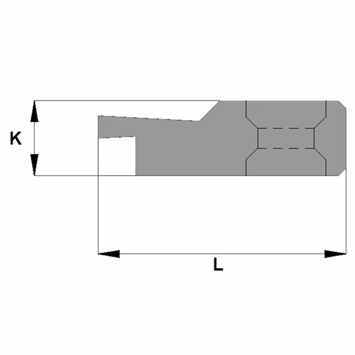 Enkel groefprofiel rechts L=33mm K=10mm