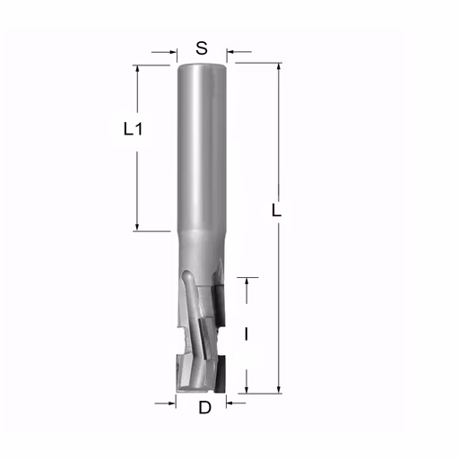 Diamantfrees PCD Z2+2 Nesting D=12mm L=77mm I=25mm (6 PCD+1 HM)
