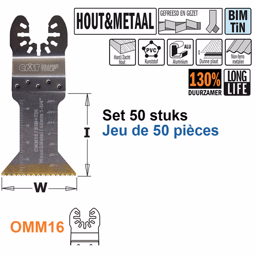 Multitoolzaagblad voor hout en metaal, 45mm · OMM16-X50