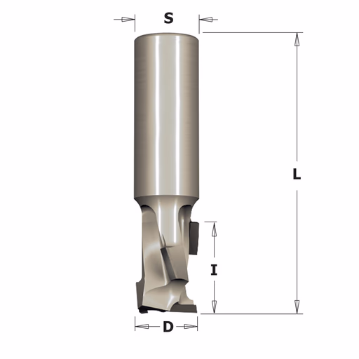 Diamant frees met scherende snij-plaketten D=20mm L=110mm I=45mm Z1+1