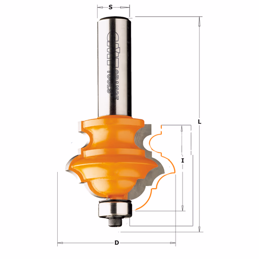 Multiprofielfrees, HW D=38,1mm L=77,5mm I=28mm