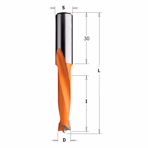 Drevelboor, links D=6mm L=70mm L1=30mm I=35mm · 311.060.12