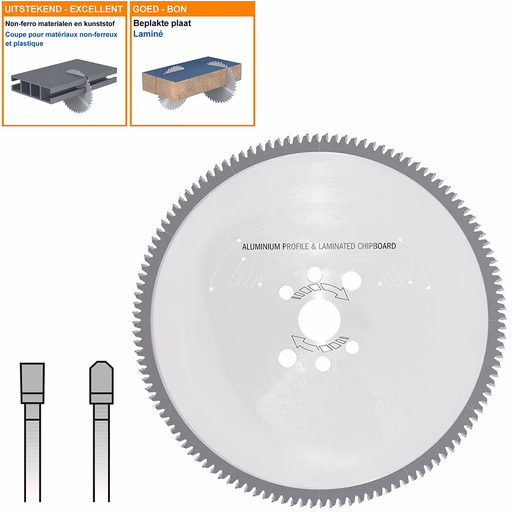 Speciaal zaagblad voor alu-profielen D=550mm B=30mm K=4,4mm P=3,5mm
