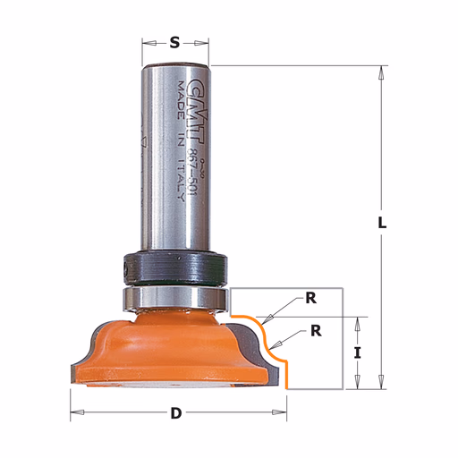 Profielfrees met kogellager, HW D=39,5mm L=57mm I=11,5mm R=4mm · 967.001.11B
