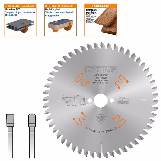 Cirkelzaag voor non-ferro metalen en harde materialen D=168mm