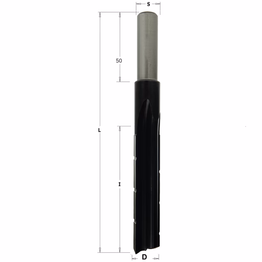 Langgatboor, rechts D=24mm S=16mm L=180mm I=125mm