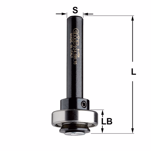 Spindel met kogellager (met blokkeringsring) S=8mm L=55mm