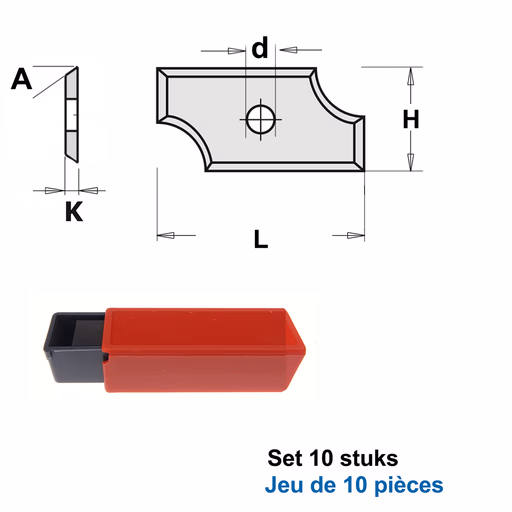 HWM wisselmessen (per 10 st.) L=19,5mm H=9mm R=3mm d=4mm