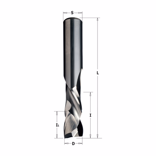 Positieve & negatieve spiraalfrees, HWM D=12,7mm L=76,2mm I=25,4mm