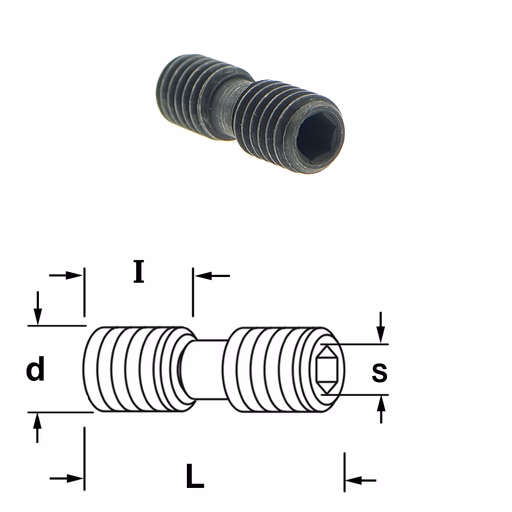 Inbusbout met linkse en rechtse schroefdraad S=3mm L=19,5mm