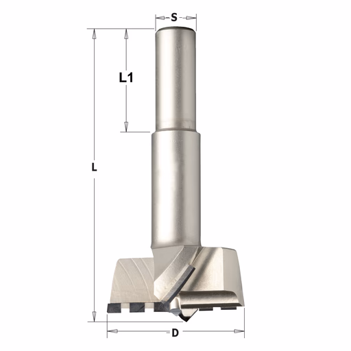 Cilinderkopboor D=35, links L=70mm L1=26mm · 369.350.62