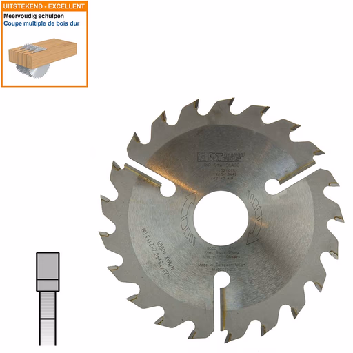 Meerbladzaag (dun) met ruimertanden D=200mm B=40mm K=2,5mm Z21
