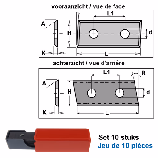 HWM reserve mes (per 10 st.) L=25,7mm L1=14mm K=1,5mm Z2