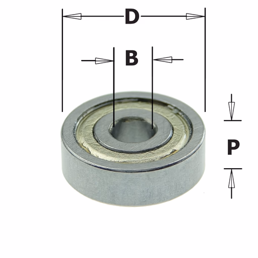 Standaard kogellager D=15,8mm B=4,76mm P=5mm