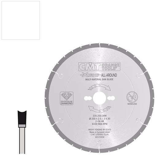 Allround diamantzaagblad voor diverse materialen D=250mm B=30mm K=2,5mm Z36