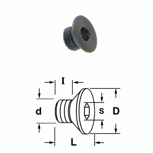 Conische D=6,3mm S=2mm L=3,2mm I=2mm