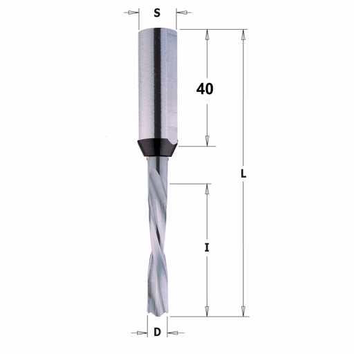 Drevelboor, links D=3,5mm L=70mm L1=40mm I=18mm