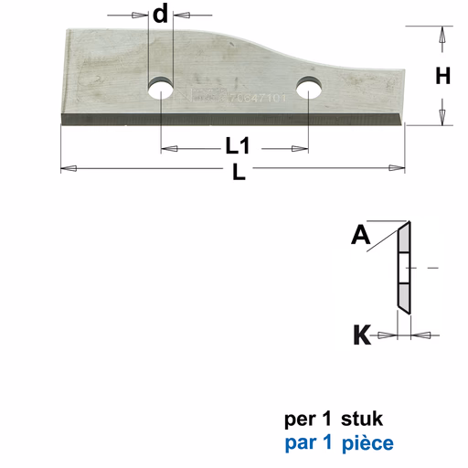 PHWM Profielmes voor bossingfrees art. 05105 L=60mm L1=26mm · 790.647.101