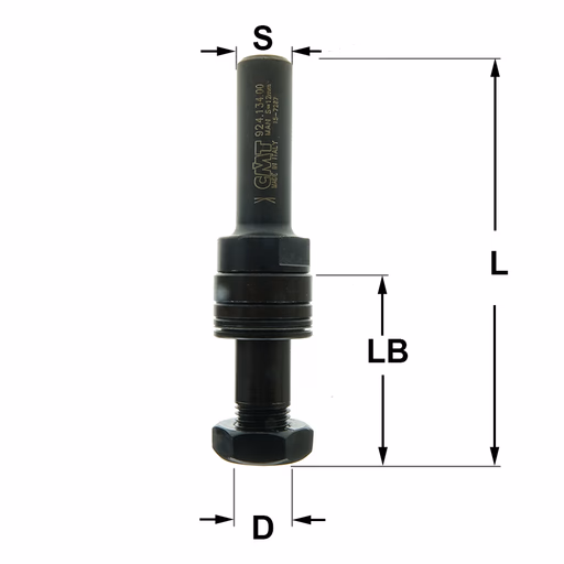 Spindel zonder kogellager S=1/2" L=100mm LB=54,5mm