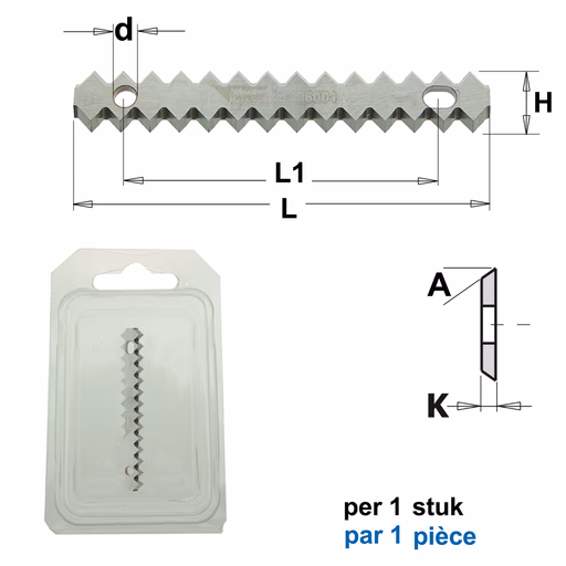 Driehoek verlijmmes L=80mm K=2,2mm H=13mm