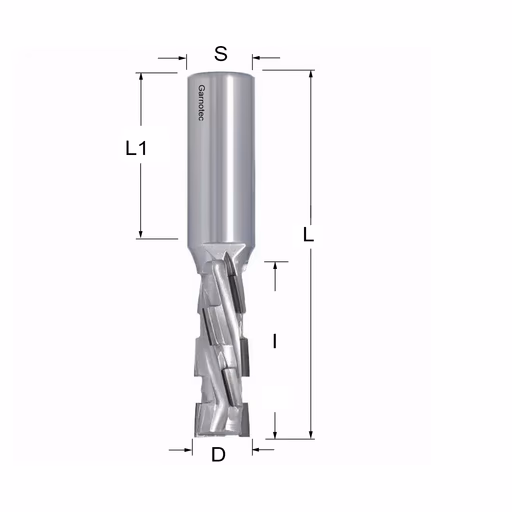 Diamantfrees PCD Z2+2 Nesting D=16mm L=106mm I=45mm (10 PCD+1 HM)