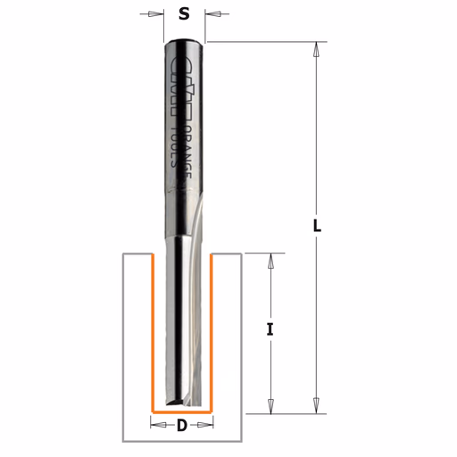 Groeffrees met rechte snijkoppen, HWM D=6mm S=8mm L=60mm I=25,4mm