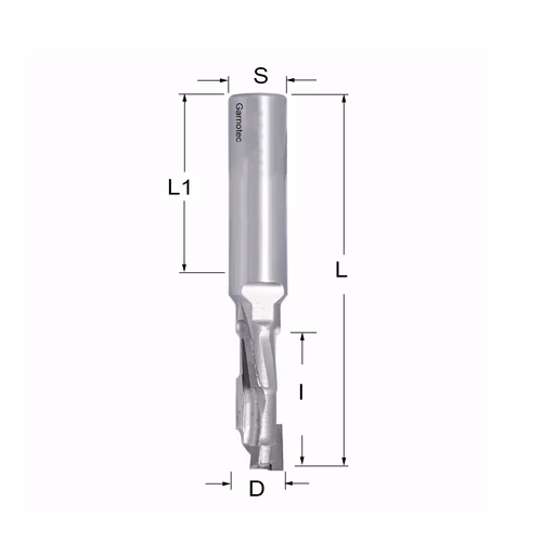 Diamantfrees PCD Z1+1 D=10mm L=83mm I=35mm (4 PCD+1 HM) · 140.304.61