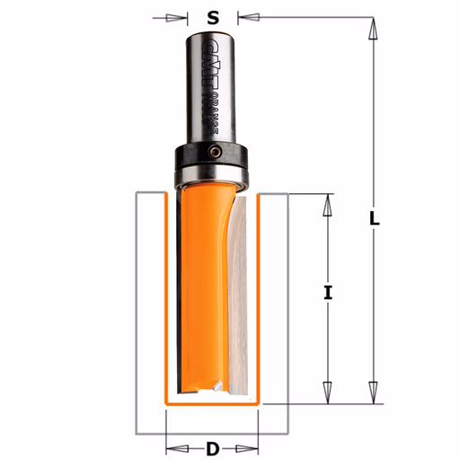Groeffrees met kogellager, HW D=15mm S=6mm L=67mm I=31,7mm