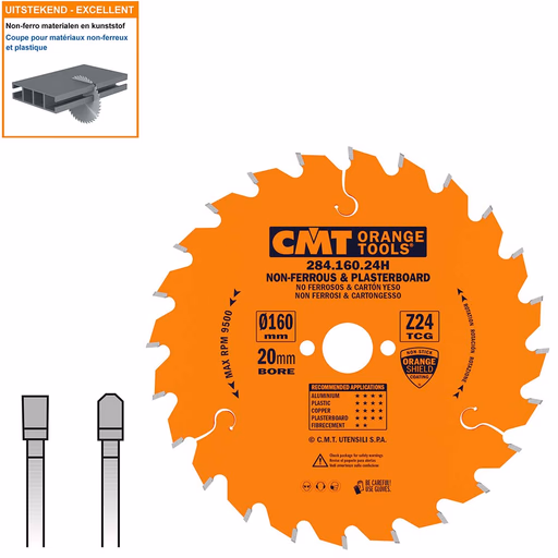 Cirkelzaagblad voor non-ferro metalen (aluminium) D=160mm K=2,2mm P=1,8mm Z24