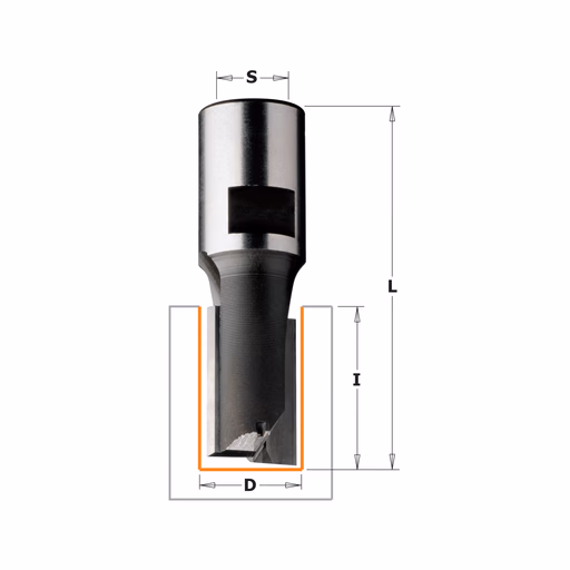 Groeffrees met binnendraad aansluiting, HW D=16mm S=M12x1 L=60mm I=25mm