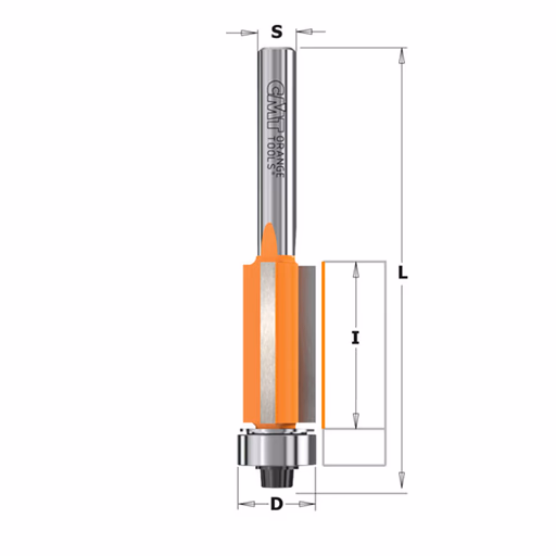 Uitloopfrees met kogellager, HW D=12,7mm L=71mm I=25,4mm · 806.227.11