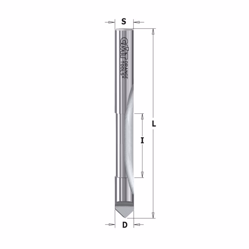 Boor- en uitloopfrees met geleiding tegen de frees, HWM D=6,35mm L=63,5mm I=19mm Z1