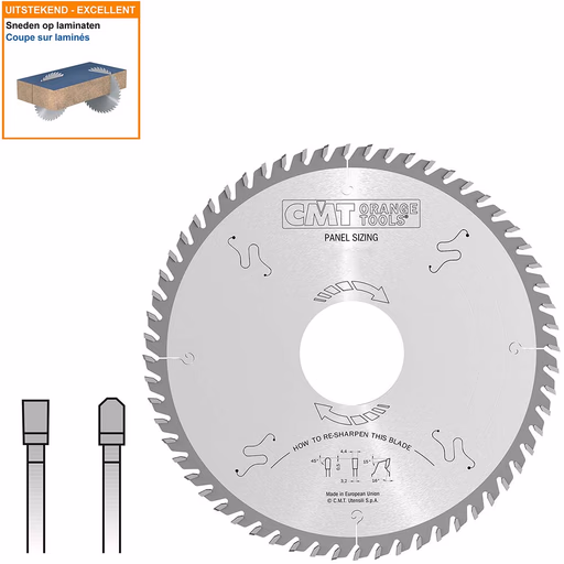 Opdeelcirkelzaagblad met hardmetalen tanden D=420mm B=80mm K=4,4mm Z72