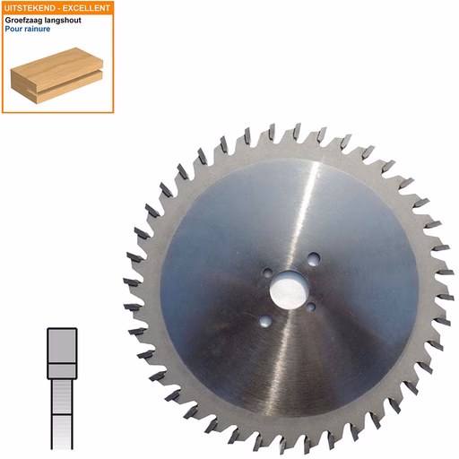 Groefzaag met hardmetalen tanden D=250mm K=8,3mm P=6mm Z40