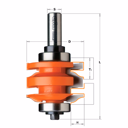 Profiel en conterprofielfrees, HW L=96mm