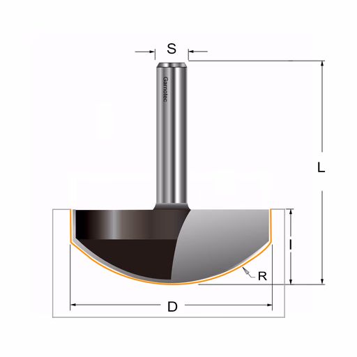 Bolle radiusfrees, HW D=51mm L=66mm I=15,9mm R=35mm