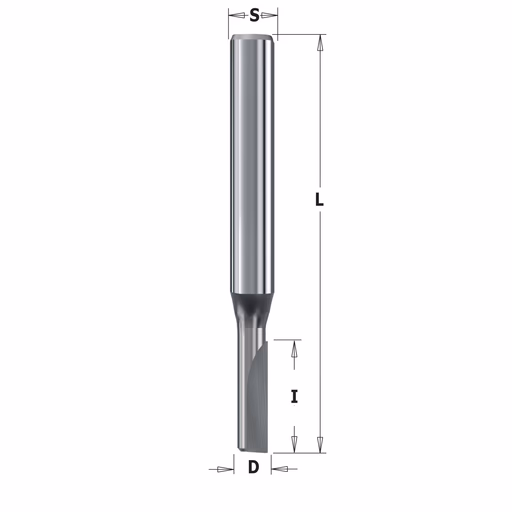 Diamant frees met een rechte snij-plakket D=5mm S=6mm I=15mm