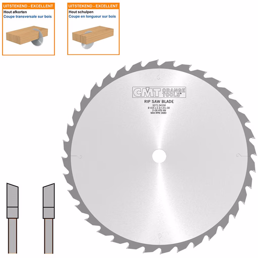 Schulp-en afkortzaag met hardmetalen tanden D=415mm B=30mm K=2,3mm Z36 x