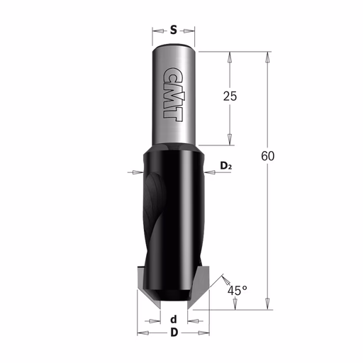 Verzinker, rechts D=16mm S=10mm L=60mm d=4,5mm