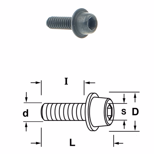 Inbusbout met ronde kop + vast rondel · 990.058.00