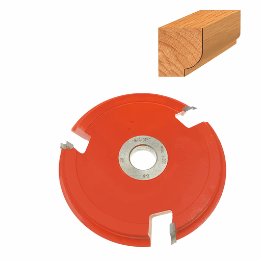 Holle HW-afrondfrees met gesoldeerde snijplaten D=200mm Hd=74mm R=8mm