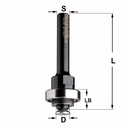 Spindel met kogellager S=8mm L=61mm LB=11mm