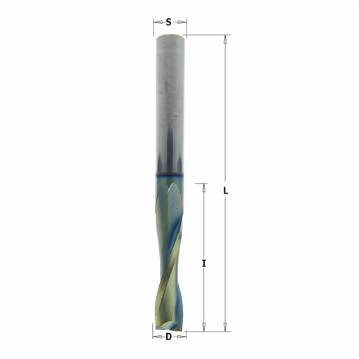 Positieve spiraalfrees, HWM + coating D=10mm S=10mm L=100mm I=52mm · 191.102.41