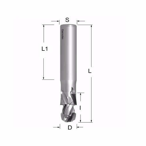 Diamantfrees negatieve PCD Z2+2 Nesting FAST D=12mm L=65mm I=19mm (8+1 PCD)