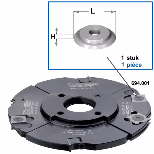 Binnenmoer Ø12×1,7 mm voor WPL-mes en freeskop
