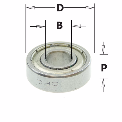 Standaard kogellager D=15,8mm B=6,35mm P=5mm